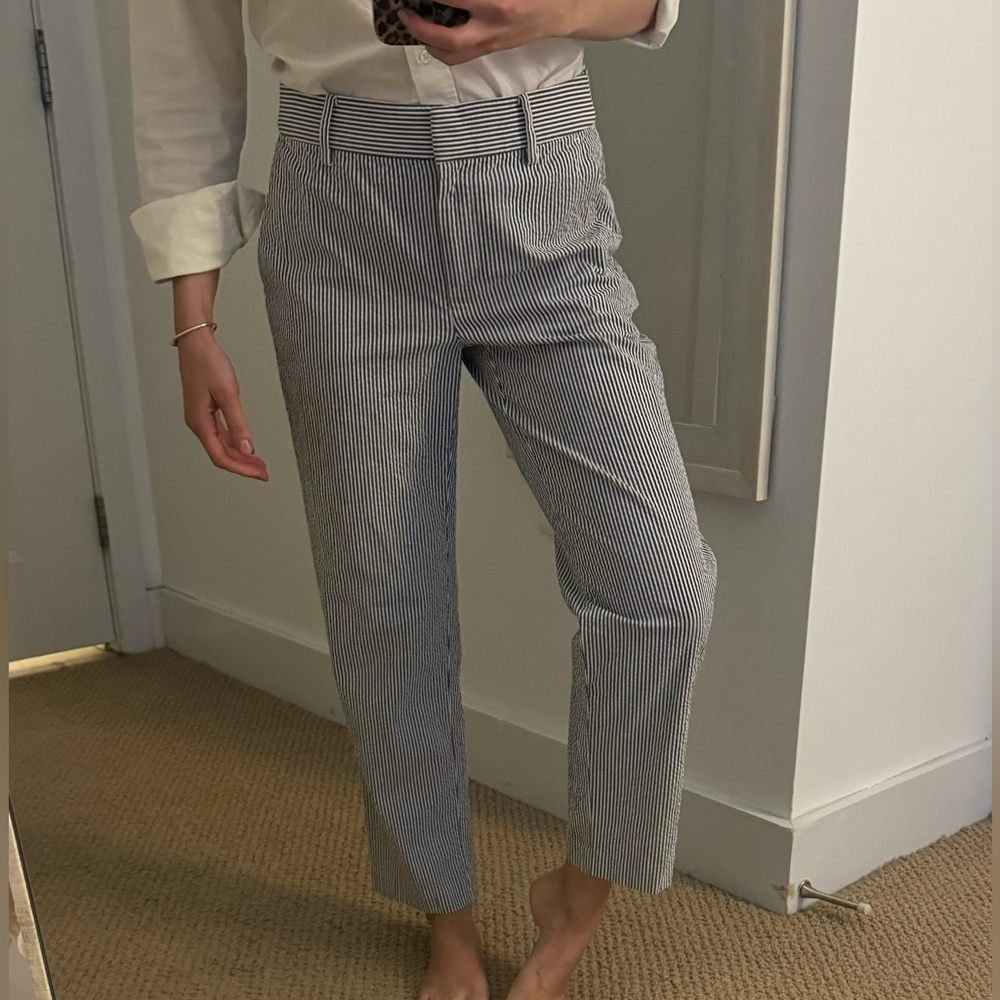 LOFT Riviera Slim Seersucker pant